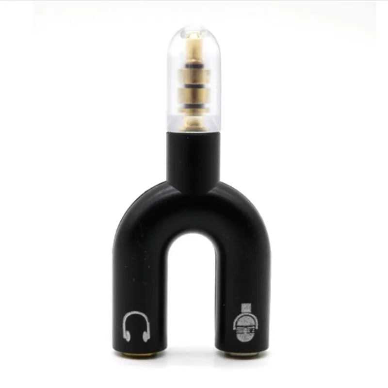 Nový 3,5 mm mikrofónový zvukový konvertor Adaptér Splitter Sound Stereo Audio Jack rozhranie externé pre 2 -spôsoby reproduktorov headset