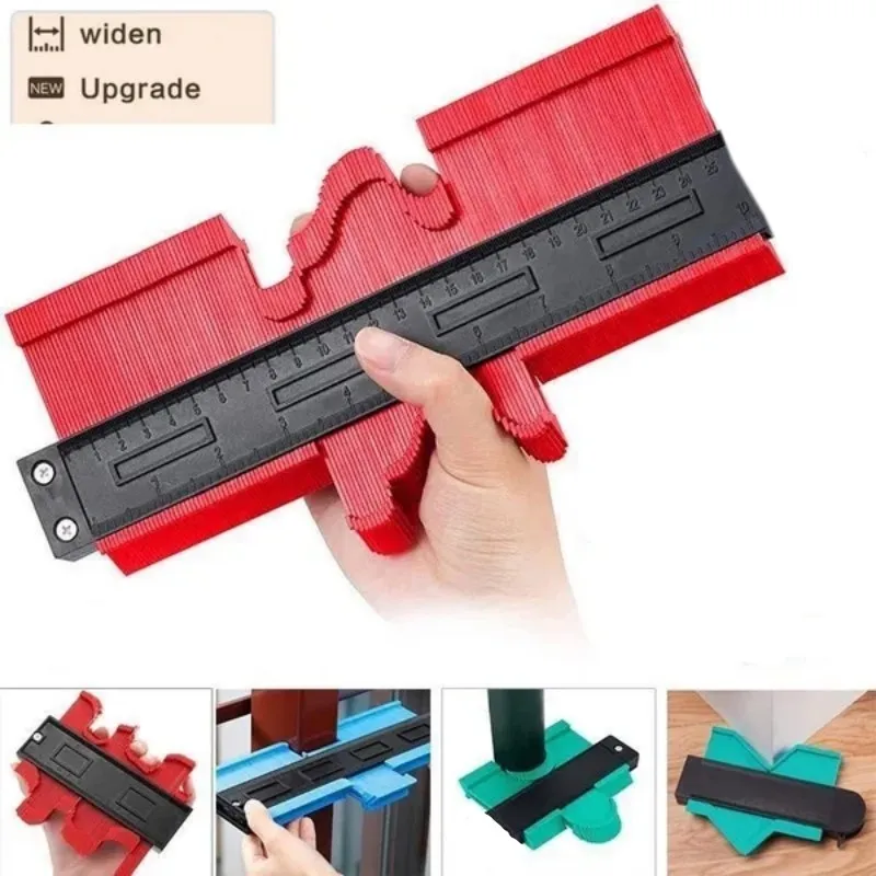 Nový 5/10 palca Multifunkčný profil obrysu obrysový roztomilý vedenie Kopírovača Kopírovače Pravítko rezanie šablóny Construction Wood Measure Ruler Duplikátor