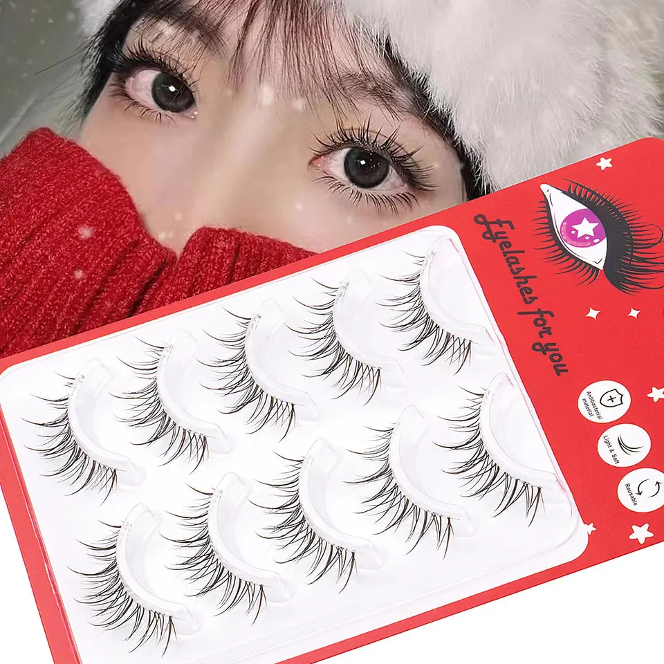 Nový 5 -párový tvar A/M Prírodné manga riasy mäkké mihalnice hrubé falošné očné riasy manga denne datovanie make -up rias riasy múdry
