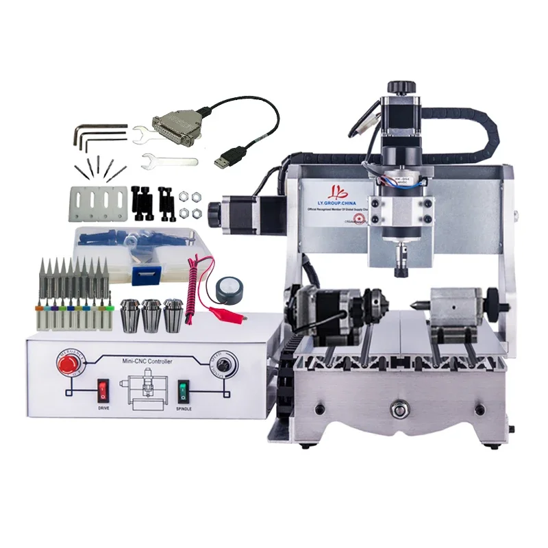 Nový 500 W 3-4 Axis USB CNC Router Mini Wood Metal Gravírovací stroj 3020 PCB frézovací stroj s automatickým nožom Woodworking