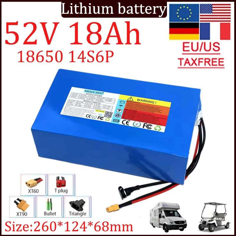 NOVÝ 52V 18AH 14S6P 18650 LITHIum BATCELICKÁ BATÍR 52V ENERGIE SKLADOVANIE BATÉRIA, Záložná batéria 58,8 V Lítiová batéria