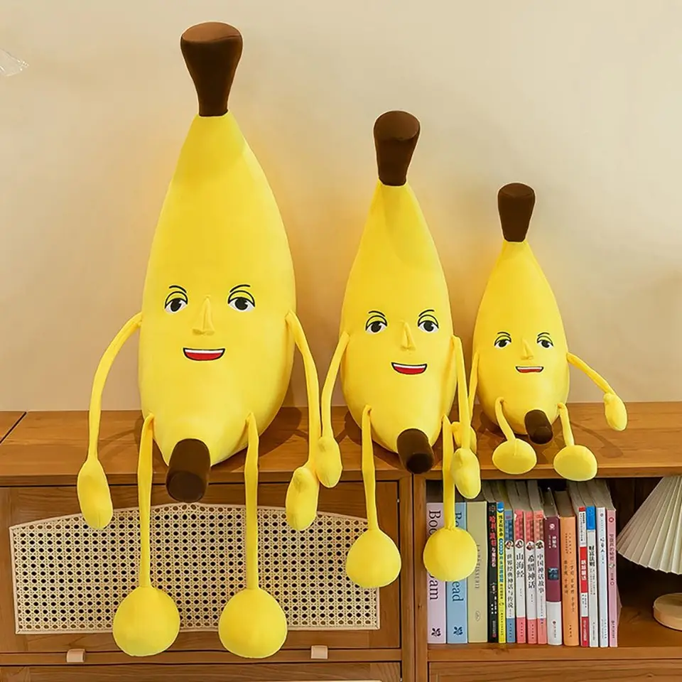 NOVÝ 65-110 cm plnený banánový vankúš Soft Mäk gigantu plyšový vankúš na karikatúru hračky darček