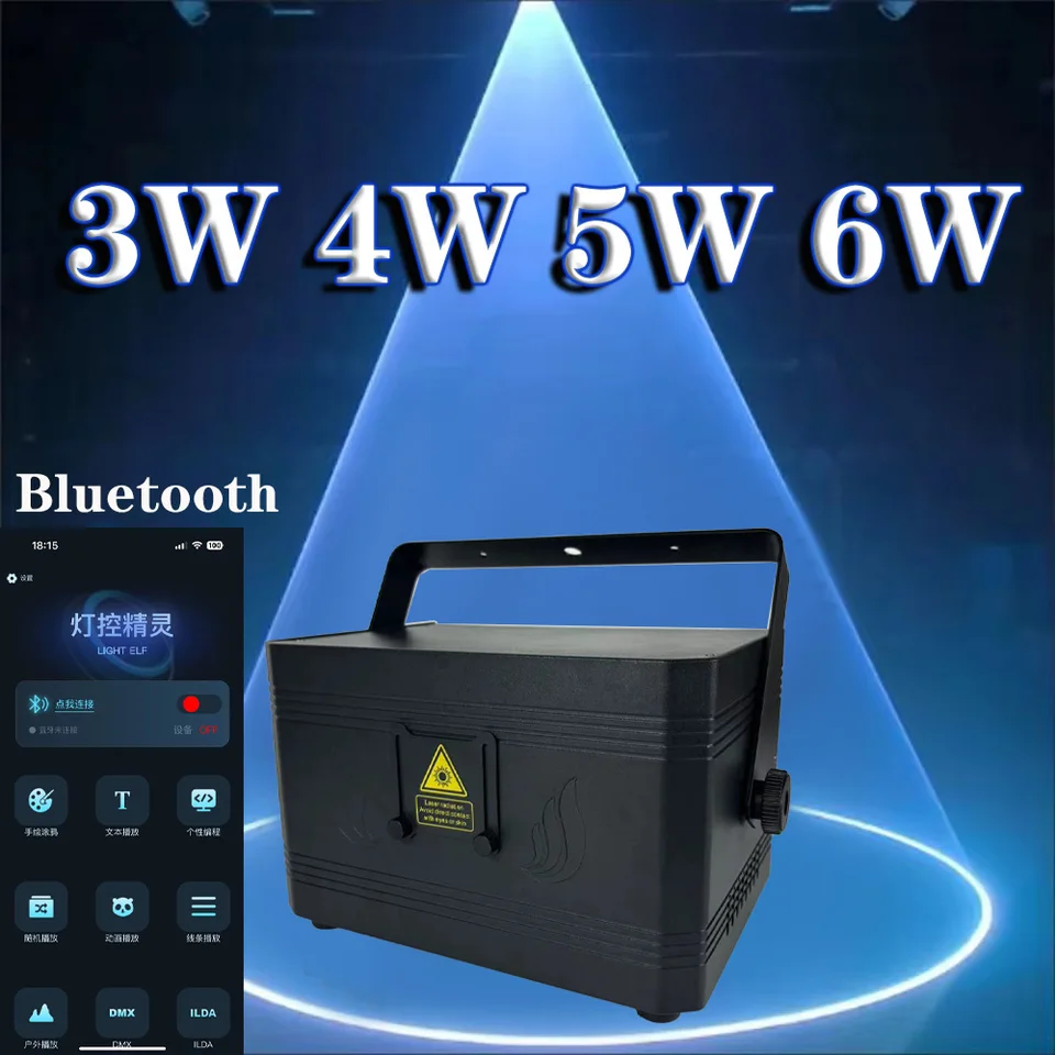 NOVÝ 6W RGB Animation laserové svetlo 6W DMX Animation Scanner Laser Projector Svadobný DJ Disco Party vianočné scénické efekty svetlá