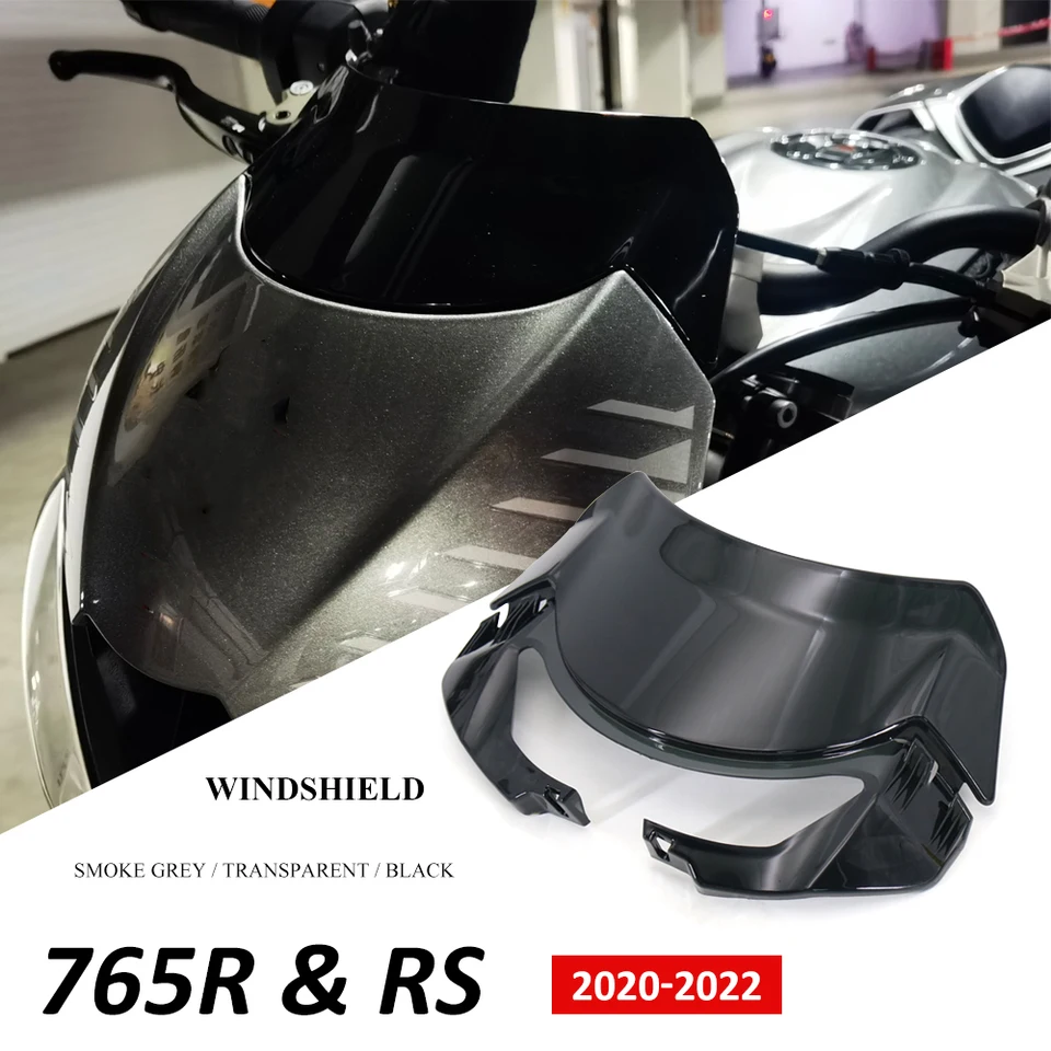 NOVÝ 765 SR RS Motocyklové čelné sklo Černé sklo Atletický deflektor vetra pre ulicu Triple S660 765S 765R 765RS 2020 2021 2022