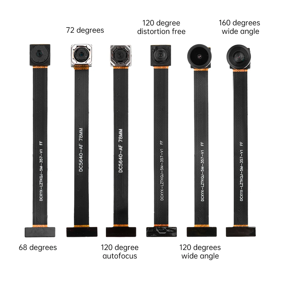 Nový 78 mm OV5640 Modul kamery 68 72 120 160 stupňov automatické zaostrenie AF High-Definition 5 miliónov pixelov 24pin DVP MIP I rozhranie