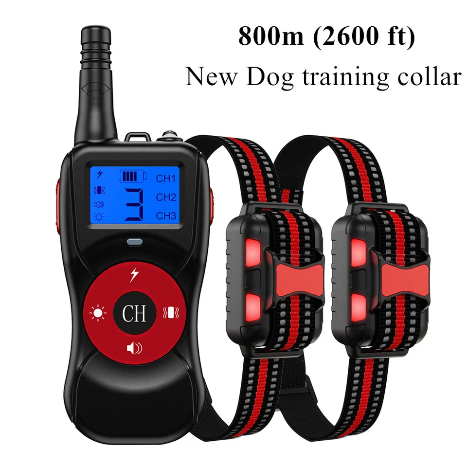 Nový 800 m (2600 stôp) Pes Training Collar T502 Pes Pseper Golier Nabíjateľný nylonový elektronický výcvikový golier 4 režim 40% zľava