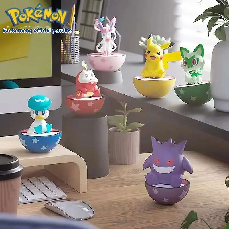 Nový 9 štýlov Pokémon Pikaqiu quaxly fuecoco Sylveon Gener Sprigatito Pokémon Model Tunbler Anime figure slepá skrinka hračka