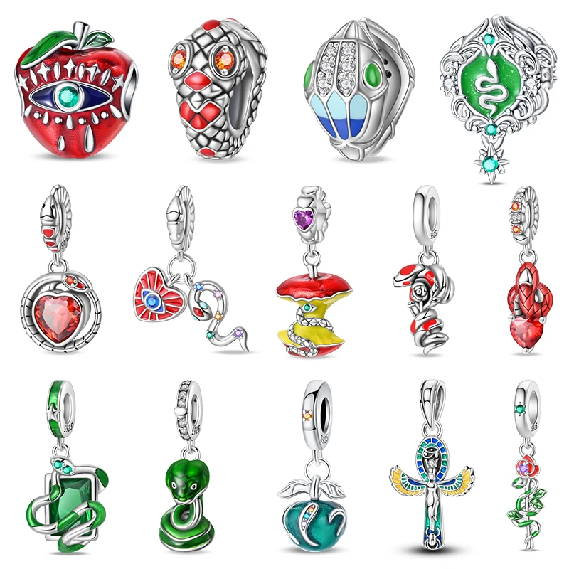 Nový 925 Sterling Silver Gem Sexy Snake Apple zakázané milostné kúzla Fit Pandora 925 Originálne náramky pre domácich majstrov