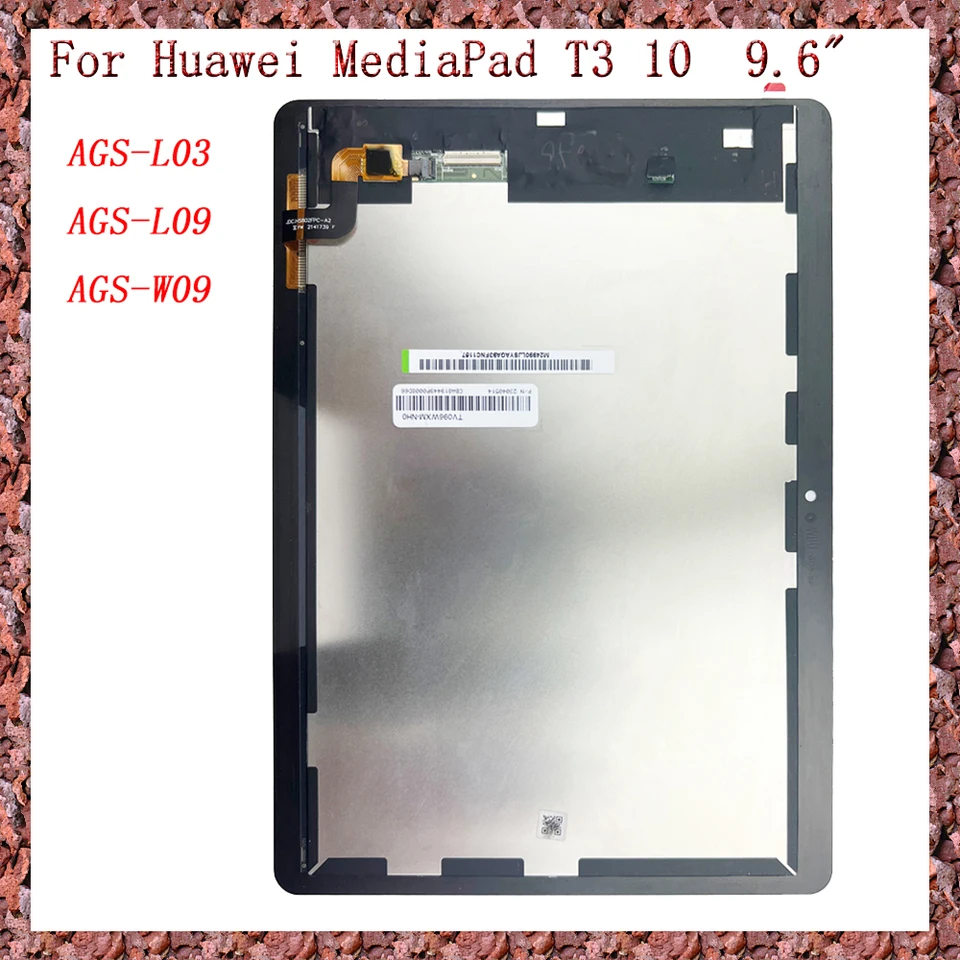 Nový AAA+ 9,6 palca LCD pre Huawei Mediapad T3 10 AGS-L03 AGS-L09 AGS-W09 DISPLET DISPLEY DISPITUR DIGITÁRU Zostava zostavy zostavy
