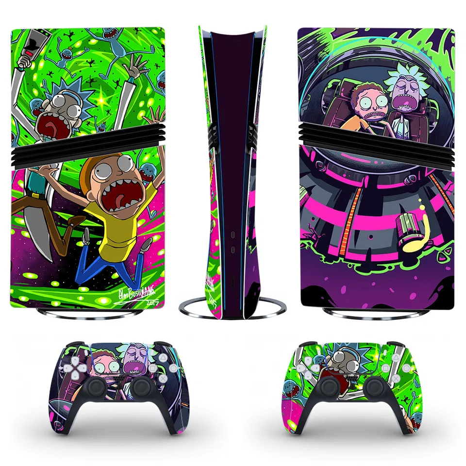 Nový anime karikatúra PS5 Pro Digitálny nálepkový kryt pre konzolu a 2 ovládače PS5 PRO Skin Vinyl