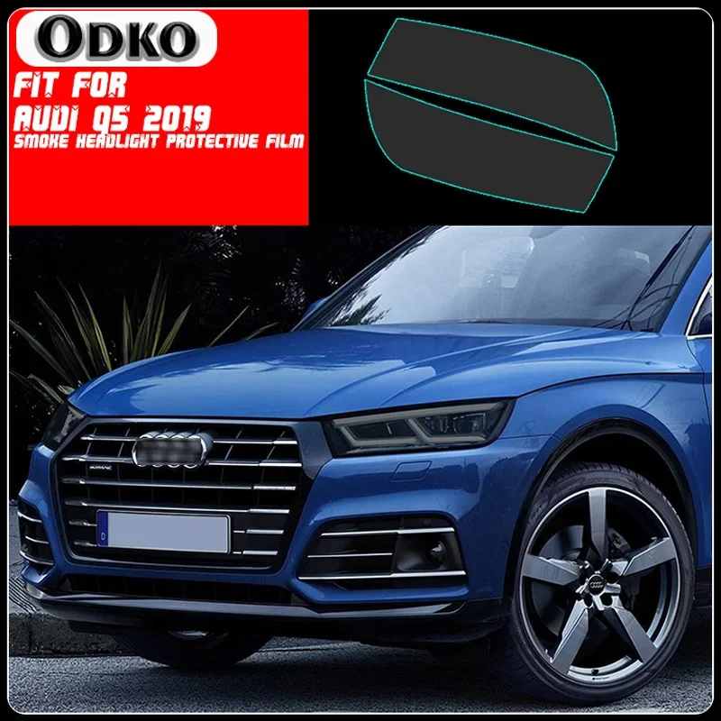 Nový automobil LH+RH Smoke TPU Svetlomety Ochranné predkrytové nálepky Tinker Fit Fit for Audi Q5 2019
