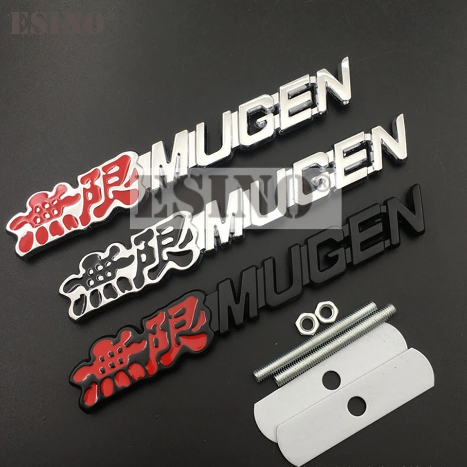 Nový automobil Styling 3D kov Chrome Zinc Zinc Emblem Emblem odznak znak Grill Automatické príslušenstvo pre Honda Mugen Power