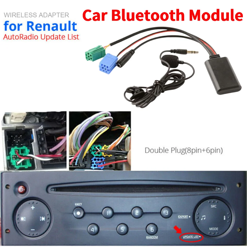 Nový autá modul modul aux adaptér s mikrofónom audio mp3 hudobný adaptér