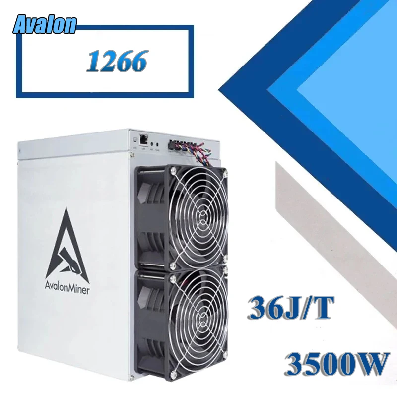 Nový Avalon 1266 Miner 93T 96T 100T s napájaním BTC BTH Miner Machine ASIC Miner 1266 PK Antminer S19 PRO T19 PRO