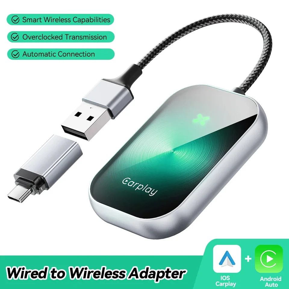 Nový bezdrôtový CarPlay Adapter Android Automatický bezdrôtový adaptér Dongle pre Apple CAR Play Wireless CarPlay Adapter USB kábel