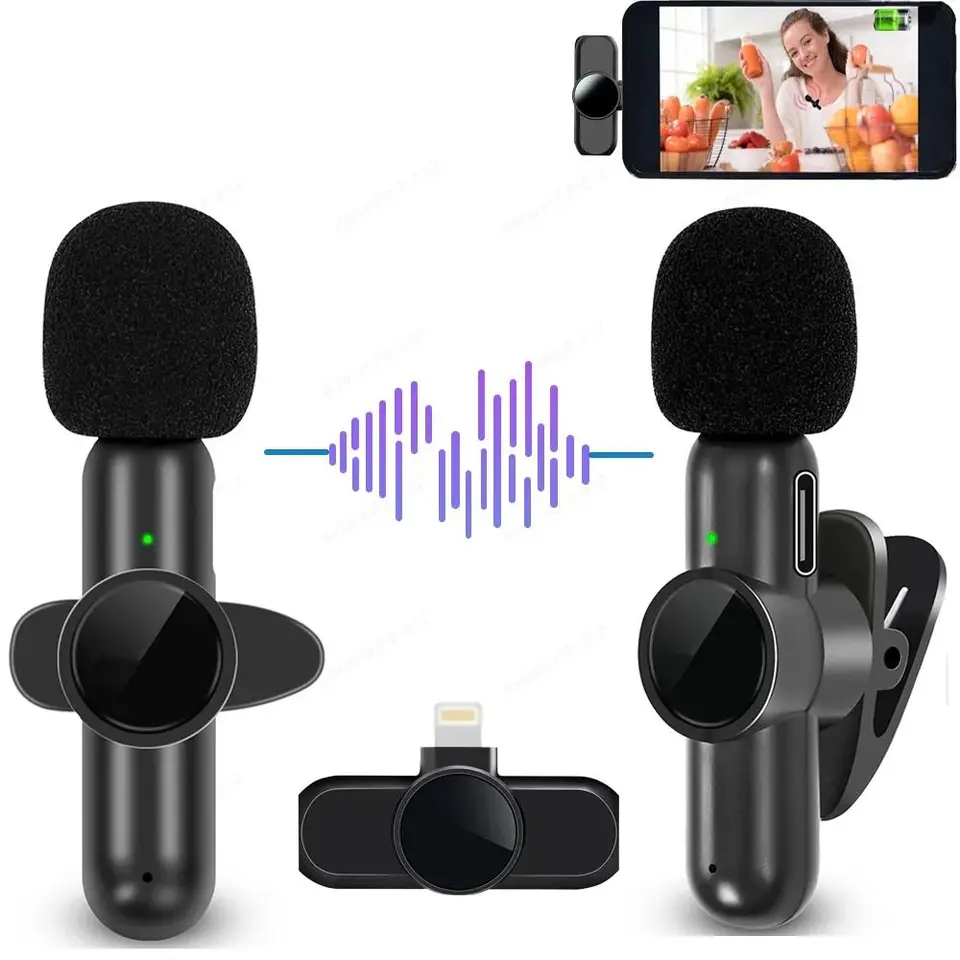 Nový bezdrôtový Lavalier Mikrofón Prenosný zvukový záznam Mini mikrofón pre iPhone/iPad/Android/Xiaomi/Samsung Live Game Mic Mic