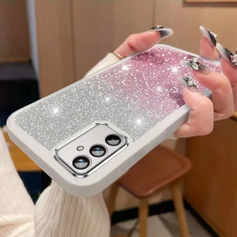 Nový bling trblietavý prípad ochrancu pre Funda Samsung Galaxy S24 S23 S21 S22 S20 Fe Ultra Plus A34 A54 A14 A16 Silikónový kryt