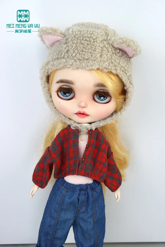 Nový Blyth Doll Clothes Fashion Loose Džínsy Bundy Jumper Blazer Toys Gift