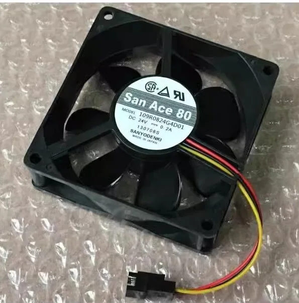 Nový chladiaci ventilátor pre San Ace 80 109R0824G4D01 24V 0,2A 3-vodičový axiálny prietokový invertor chladiča 8025 80*80*25 mm