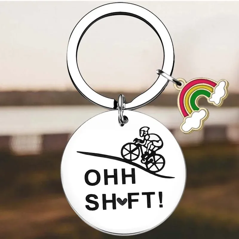 Nový cyklistický darčekový reťazec Ring Ring Funny cyklista Keychains prívesok cool cyklistický jazdec darček