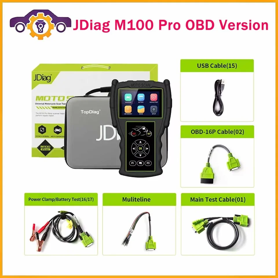 Nový diagnostický skener motocykla JDIAG M100 PRO OBD2 Diagnostický čítač nástrojov pre BMW K-AWA-SAKI YAMAHA SUZUKI KTM