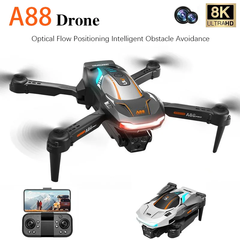 Nový diaľkový ovládací ovládač A88 DRONE 8K Professional HD Dual Camera GPS GPS bez prekážok vyhýbania sa diaľkovým ovládaním Place Boy Darčekové hračky