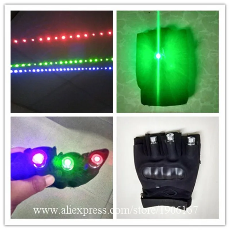 Nový dizajn RGB Colorful Laser Man Show Rukavice s Palm Light for Stage Laser DJ Show Performance Event & Party Supplies