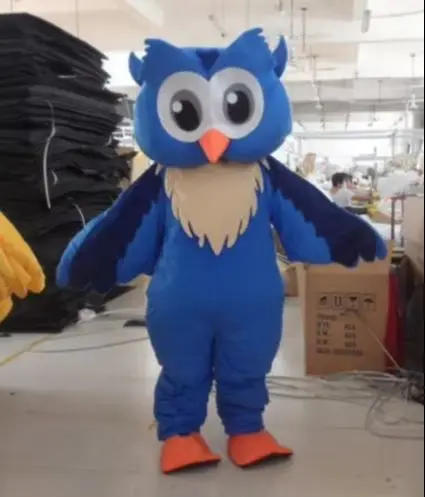 Nový dospelý najlepší predaj Krásna veľká modrá sova zvieracia karikatúra maskot kostým vianočné šaty Halloween maskot kostým
