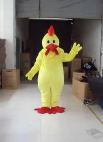 Nový dospelý roztomilý žltý vtipný kurací párty maskot kostým vianočné šaty Halloween maskot kostým zadarmo loď