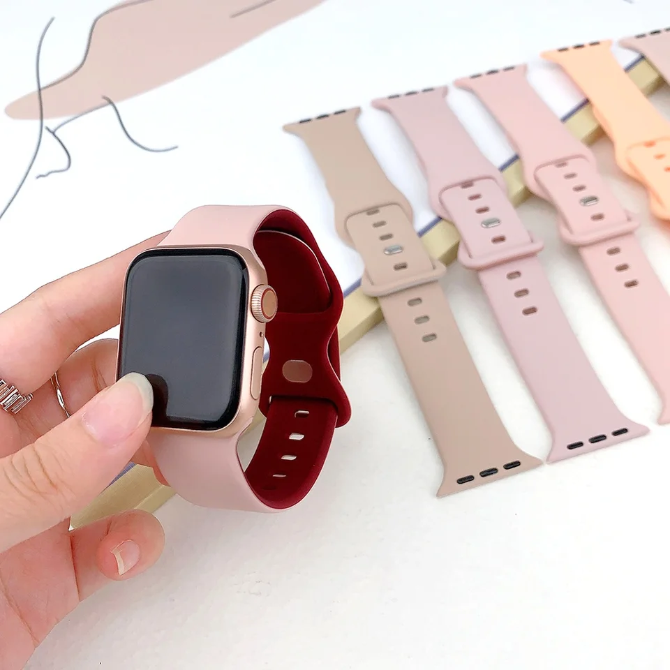 Nový dvojfarebný mäkký remienok pre Apple Watch Ultra 2/1 49 mm séria 9 S8 7 SE 6 45 mm 44 mm 42 mm 41 mm 40 mm 38 mm Výmena hodiniek