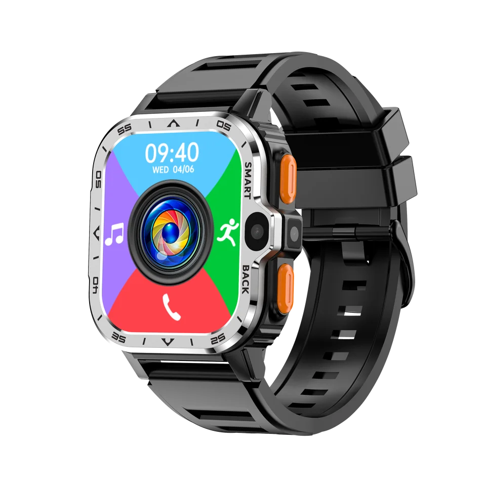 Nový dvojitý fotoaparát Smart Watch for Men Business srdcový rytmus Monitor PGD Pluggable SIM karta 4G s WiFi GPS Waterpoof