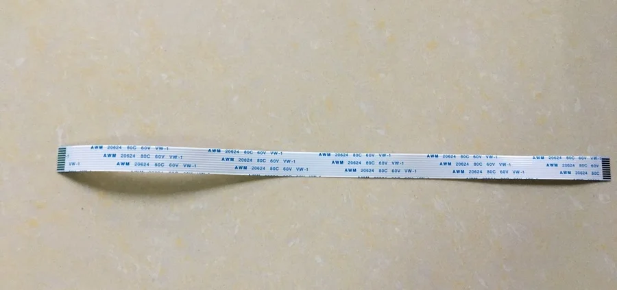 Nový FFC FPC Flexibilný plochý kábel 11 PIN vpred 120 mm dĺžka 1,0 mm pásový kábel AWM AWM 20624 80C 60 V VW-1