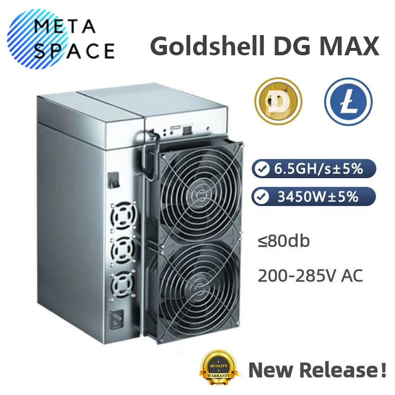Nový Goldshell DG Max DOGE Miner 6500MH/S 3400W LTC Doge Coin Miner Scrypt Algoritm