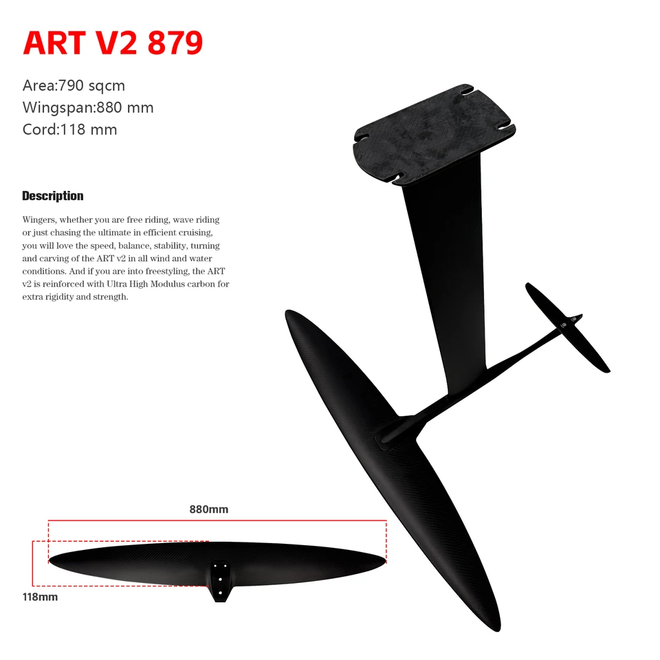 Nový Gy-Art V2 879 Vysokoúčinný hydrofil z uhlíkových vlákien 790sqcm Podobné Spitfire Kite Surfing Waterboarding Prispôsobiteľné logo