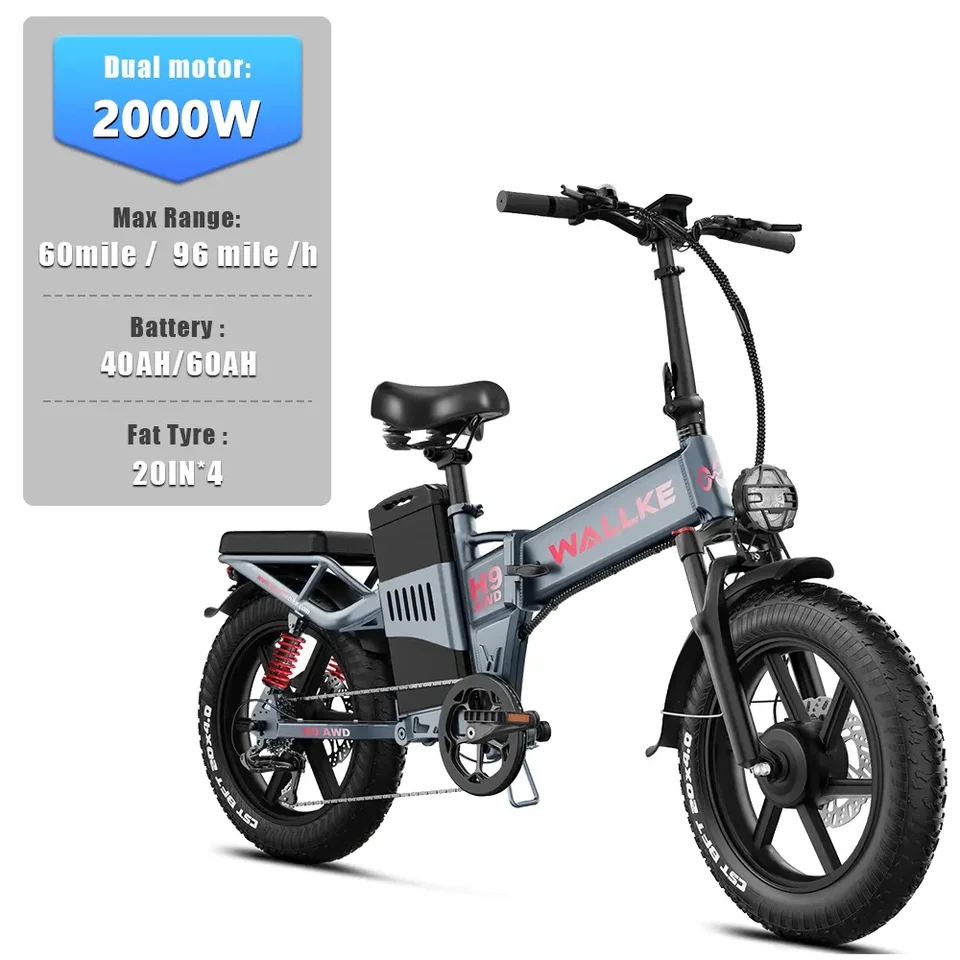 Nový H9 1000/2000W Single and Double Motor 48v40AH/40AH20*4 palcový skladací doja
