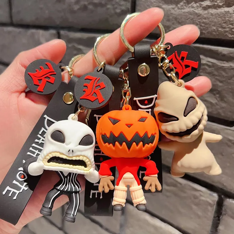 Nový Halloween Pumpkin Man lebka Doll Keychain Cartoon Štedrý večer Horor vtip prívesok batohový batoh kľúča prívesok darček