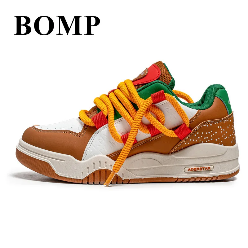 Nový hamburgerový dizajnér skateboarding topánky Men Pohodlné platforma Pánske topánky Skate Suet Street Original Sneaker Men Basket homme