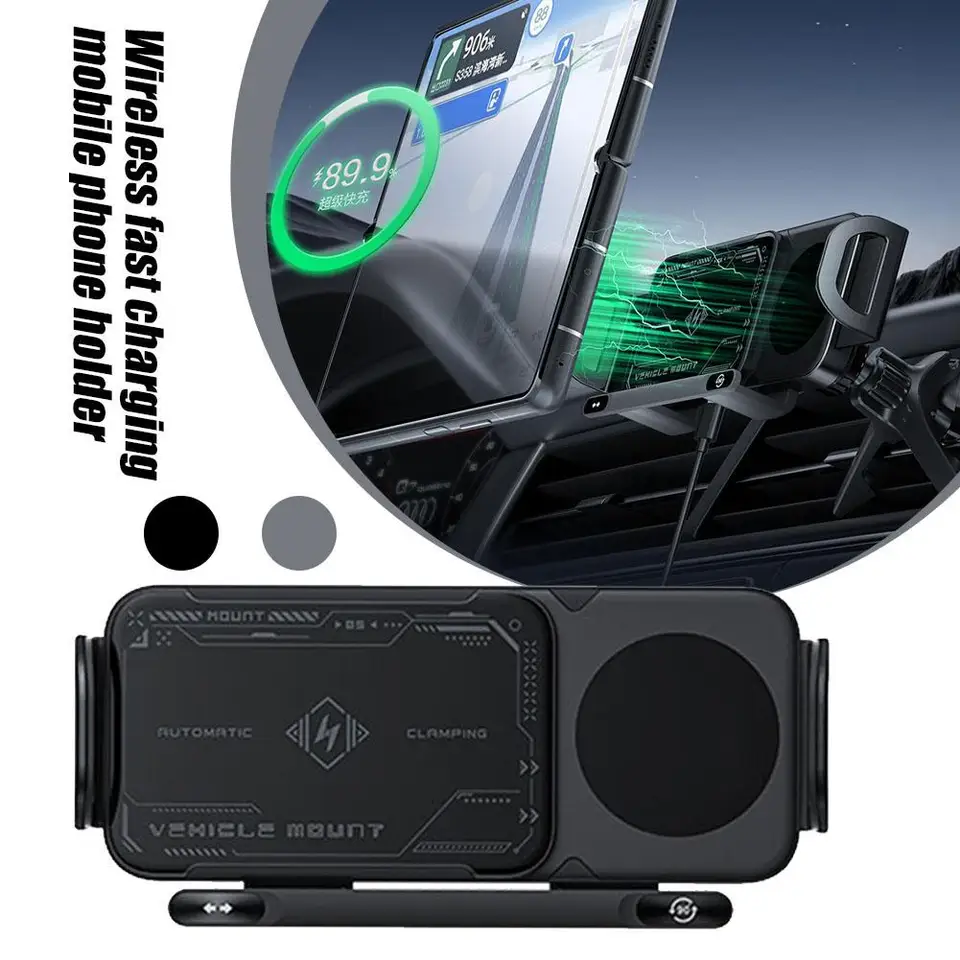 Nový high-end 360 ° rotácia vozidla Mobilný telefón Držiak mobilného telefónu Stand Phone Mobil nabíjanie s Universal Fast Mount Wireles P8K3