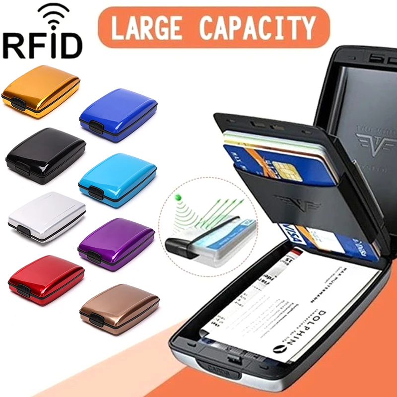 Nový hliníkový kovový bankový bankový blok blokujúca tvrdé puzdro Kreditná karta proti RFID Skenovanie chránia držiteľa pre mužov a ženy