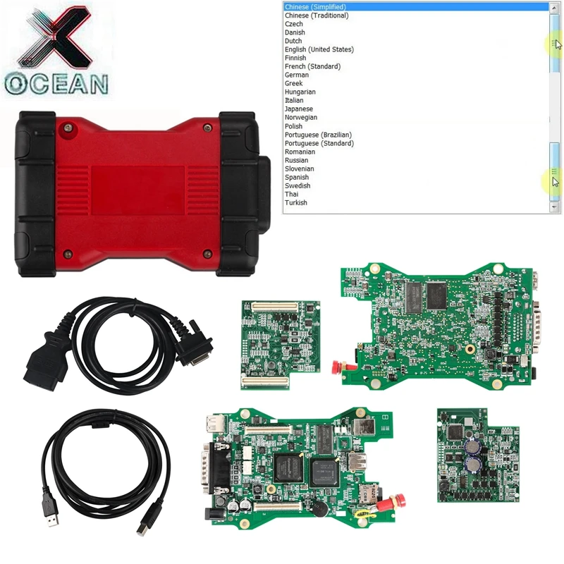 Nový jednostranná/dvojitá doska DPS VCM2 Full Chip V128 Free Stiahnuť Link Multi-Language VCM 2 PRO pre FO-RD UCDS OBD2 Diagnostický nástroj