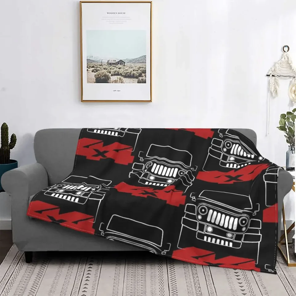 Nový Jeep retro hodí prikrývku mäkkú kanceláriu piknik prikrývky nadýchané chlpaté teplé posteľ módny textil pre zimnú domácu prikrývku