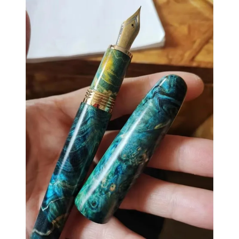 Nový Jinhao 9058 Drevené fontánne pero Iridium zlato F 0,5 mm NIB Študentská škola kancelárska kancelária Darček retro luxusné písanie atramentov
