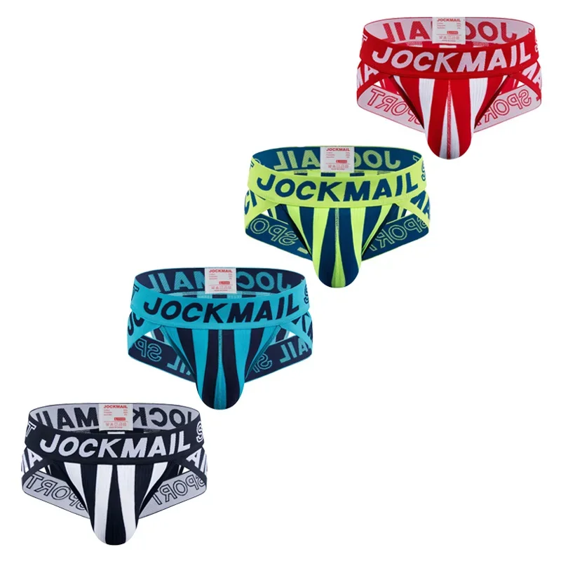 Nový Jockmail CueCas de Masculina pruhovaný bavlnený priedušný športový bedro zdvíhacie spodné prádlo Populárne Calzoncillos Slips Hombre