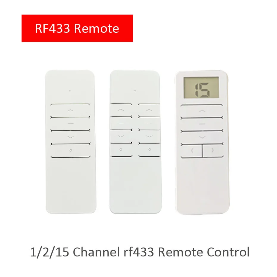 Nový kanál RF433 diaľkový ovládač 1/2/15 pre Dooya RF433 Curtain Motor KT320/DT52/DT82/DT360/TUYA RF433