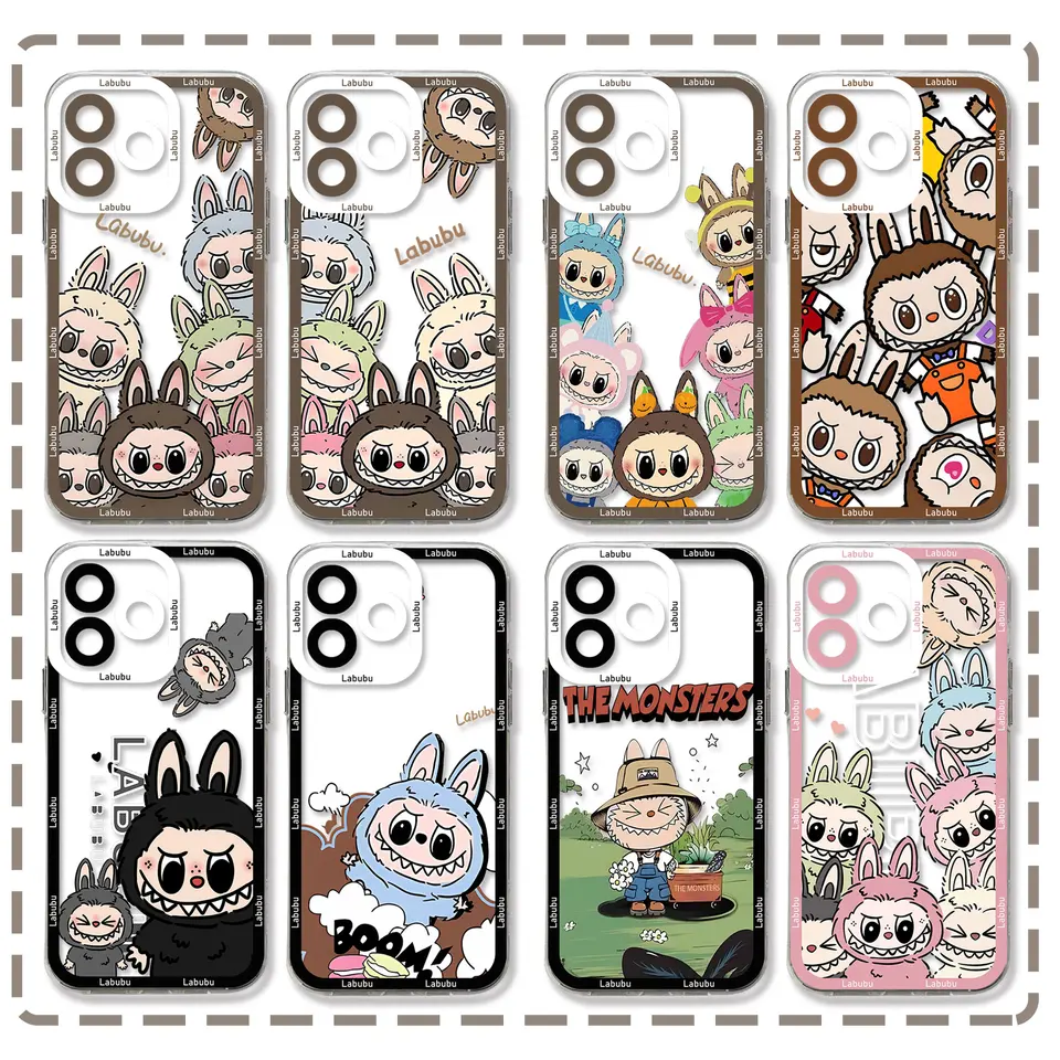 Nový kawaii Cute LaBubu Clear Pase pre iPhone 15 14 13 12 11 Mini Pro Max x xr xsmax 6s 6 7 8 Plus SE20 Priehľadný obal