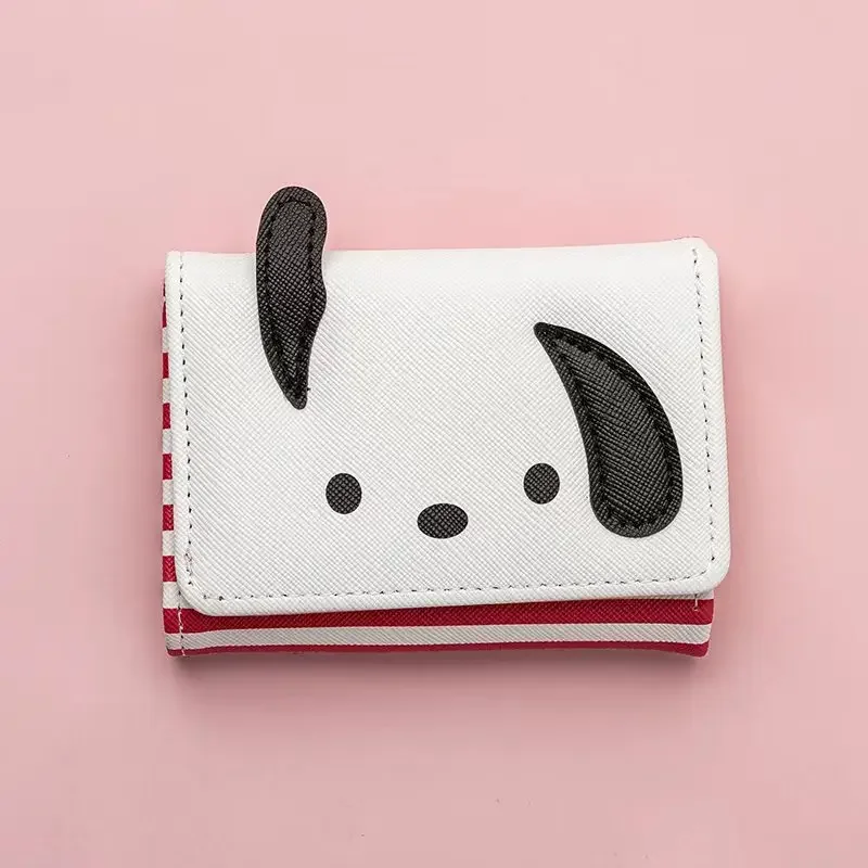 Nový kawaii Sanrio kuromi karikatúra peňaženka Hello mačiatko moja melódia Pochacco Anime tvár krátka peňaženka Zmena kabelky Cin Coin Storage Bag