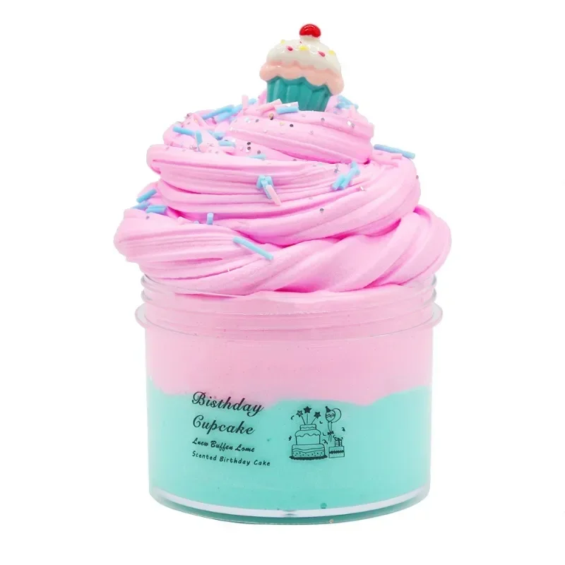 Nový koláč bavlnený Puff bahen Color Clay Slime Fluffy Kit pre enfant dekompresiu poke bahno 200 ml veľkú kapacitu DIY plastikálne hračky