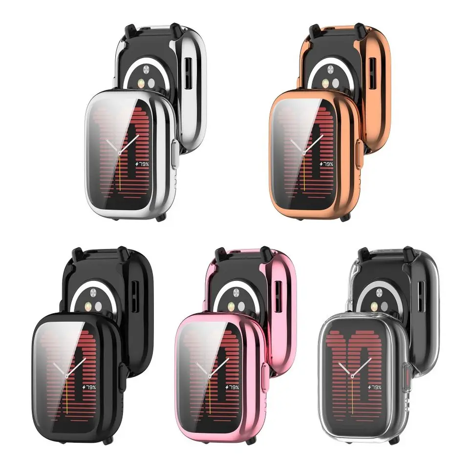 Nový kompletný obal TPU puzdro Smart Bumper Ochranca Soft Soft Accessories Protective Shell pre AmazFit Active Smart Watch