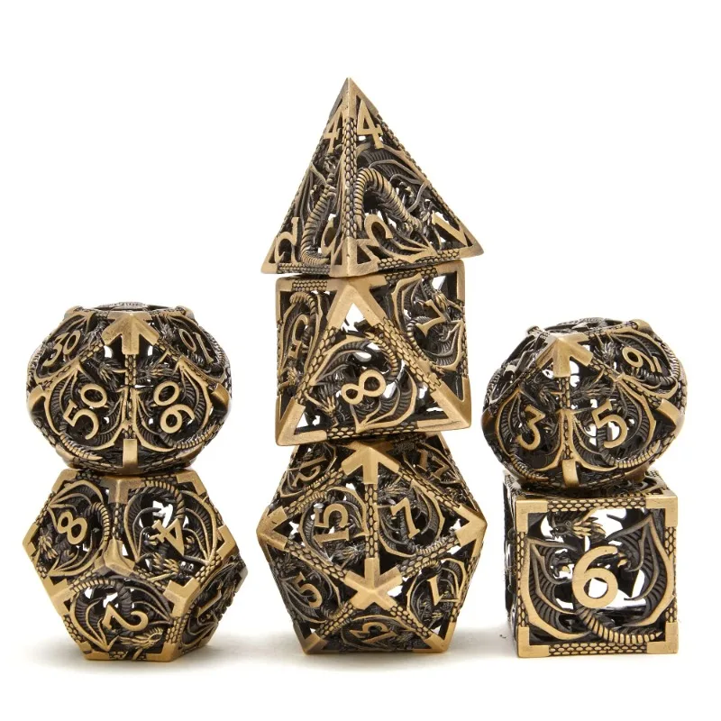 Nový kov 7ks pre DND kocky Set Solid Polyhedral D&D DICE DND ROLE HRA HRA HRA MTG RPG ROL Pathfinder