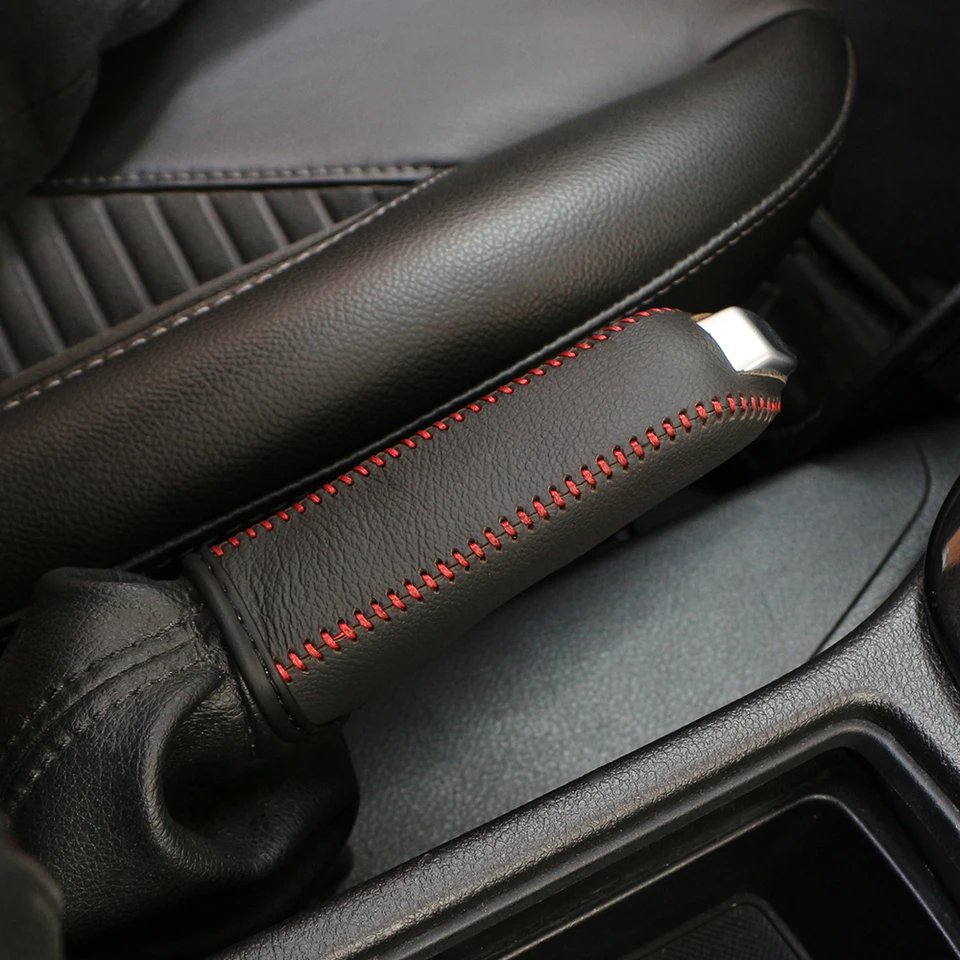 Nový kožený ručný brzdový kryt ochranný rukáv pre VW Volkswagen Polo Golf Passat Beetle Caddy T5 Up EOS Tiguan Skoda A5